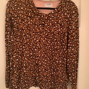 Old Navy Brown and‎ pink leopard sweater